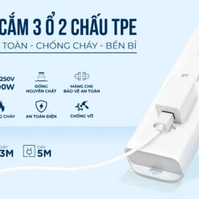 Ổ CẮM 3 Ổ 2 CHẤU: An toàn – Chống cháy – Bền bỉ